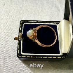 Exceptional Veritable Opale, Antique Ring In Vermeil Gold Pink/ Silver Massive