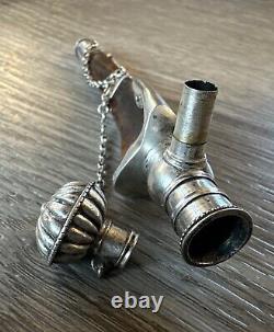 Exceptional Work of a 19th Century Sailor: Vintage Pipe in Bone and Solid Silver