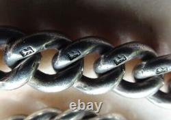 Extraordinary chain of antique watch with 75 hallmarks! Solid silver 54g.