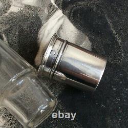 Former Alcoholic Travel Bottle With Crystal Gobelet And Silver Massive Xixth