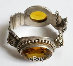 Former Bangle Silver + Yellow Stones Silver Cappadocia With Bicycle