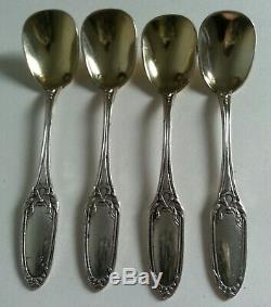 Former Box Salerons 4 + 4 Spoons Silver Gilt Mo Victor Leneuf