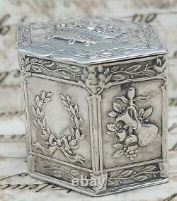 Former Box Silver Box Massive 18th Century 18th Century 10th Century Niellée Old Silverbox