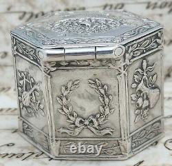 Former Box Silver Box Massive 18th Century 18th Century 10th Century Niellée Old Silverbox
