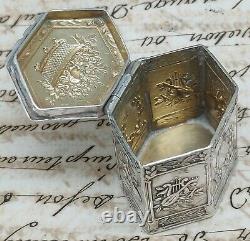 Former Box Silver Box Massive 18th Century 18th Century 10th Century Niellée Old Silverbox