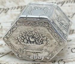 Former Box Silver Box Massive 18th Century 18th Century 10th Century Niellée Old Silverbox