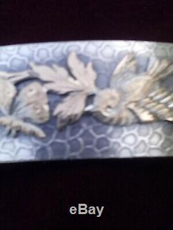 Former Bracelet In Silver With Bird And Flower Butterflies Napoleon 3