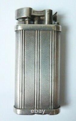 Former Dunhill England Gas Lighter In Solid Silver Silver Lighter 84g