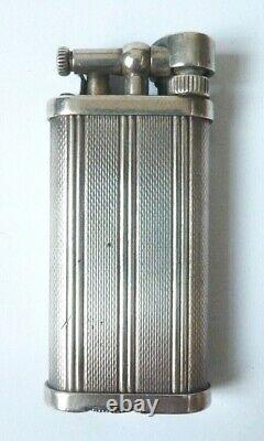 Former Dunhill England Gas Lighter In Solid Silver Silver Lighter 84g