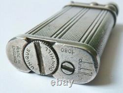 Former Dunhill England Gas Lighter In Solid Silver Silver Lighter 84g