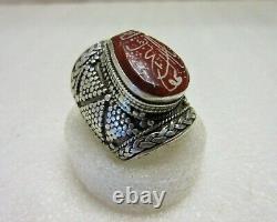 Former Ethnic Bandage Intaille Cornaline & Argent Massif Perse Islamic Art