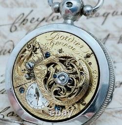 Former Gousset Watch Silver Rooster Bordier Geneva To Revise Old Watch Punch