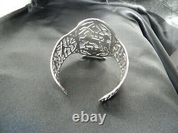 Former Large Egyptian Solid Silver Bracelet Decorated With Warrior Char And Horse