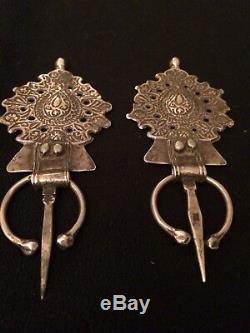 Former Pair Berber Fibulae, Silver Punched