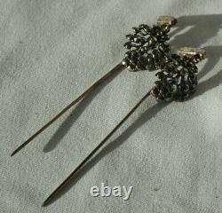 Former Pair Of Hair Pins Jewel Napoleon III Normandy Xixe