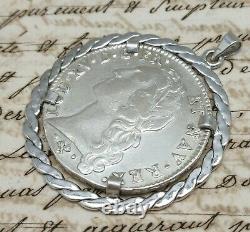 Former Pendant Ecu Silver Massif Louis XV 1764 King Chain Old French Change