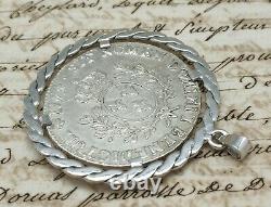 Former Pendant Ecu Silver Massif Louis XV 1764 King Chain Old French Change