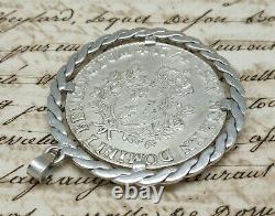 Former Pendant Ecu Silver Massif Louis XV 1764 King Chain Old French Change