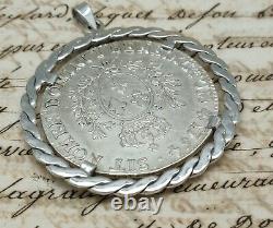 Former Pendant Ecu Silver Massif Louis XV 1764 King Chain Old French Change