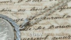 Former Pendant Ecu Silver Massif Louis XV 1764 King Chain Old French Change