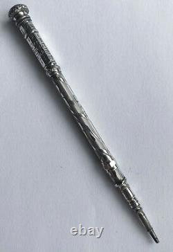 Former Retractable Porte-mine 19th Silver Perpetual Calendar Pencil Seal #2