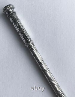 Former Retractable Porte-mine 19th Silver Perpetual Calendar Pencil Seal #2