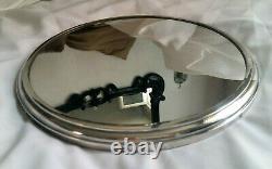 Former Round Miroir Plateau In Solid Argent Emile Puiforcat Box Blv Haussmann