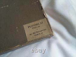 Former Round Miroir Plateau In Solid Argent Emile Puiforcat Box Blv Haussmann