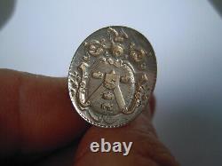 Former Seal Silver Cachet Massive Coat Of Arms -18th Century