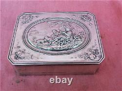 Former Silver Box Massive Minerve Pastoral Scene Silver Box Silberne Box