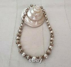 Former Silver Necklace Massive China Sculpted Balls Chinese Export Silver Necklace