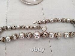 Former Silver Necklace Massive China Sculpted Balls Chinese Export Silver Necklace