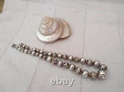 Former Silver Necklace Massive China Sculpted Balls Chinese Export Silver Necklace