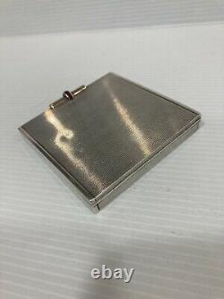 Former Silver Pudding Massive Ruby Art Deco Silver Powder Compact