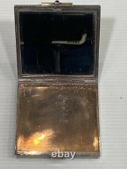 Former Silver Pudding Massive Ruby Art Deco Silver Powder Compact