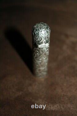Former Solid Silver Perfume Bottle 19th Perfume Scent Flask Bottle Victorian