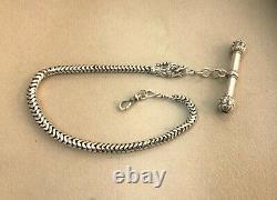 Former Watch Chain With Triton Articule Solid Silver Gosset With 19th Key