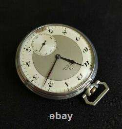 Former Watch Omega Pocket Money. Old Silver Pocket Watch. 37.6 Cal
