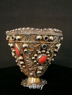 Former Zarf Saphrampolis Silver Gilt Tears Coral Ottoman Turkey Greece