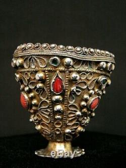 Former Zarf Saphrampolis Silver Gilt Tears Coral Ottoman Turkey Greece