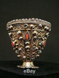 Former Zarf Saphrampolis Silver Gilt Tears Coral Ottoman Turkey Greece