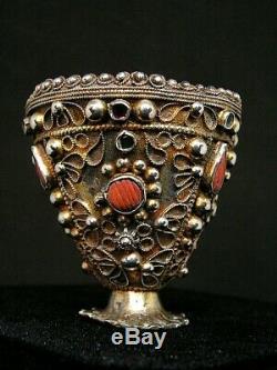 Former Zarf Saphrampolis Silver Gilt Tears Coral Ottoman Turkey Greece