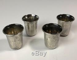 Four Cups Liquor Old Russian Silver (84) Each Weight 20 Grams