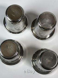 Four Cups Liquor Old Russian Silver (84) Each Weight 20 Grams