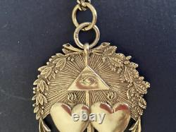 Freemasonry. Insignia. Decoration. Antique solid silver pendant. Course
