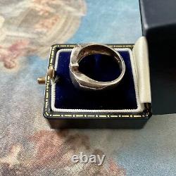 GENUINE DIAMOND, Solid Silver, RARE VINTAGE DESIGNER RING