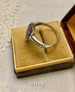 Genuine Marquise Splendid Ruby Antique Ring in Solid Silver