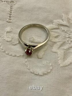 Genuine Silver Ruby, Beautiful Antique Solitaire Ring