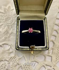 Genuine Silver Ruby, Beautiful Antique Solitaire Ring