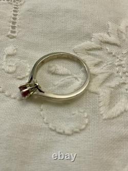 Genuine Silver Ruby, Beautiful Antique Solitaire Ring